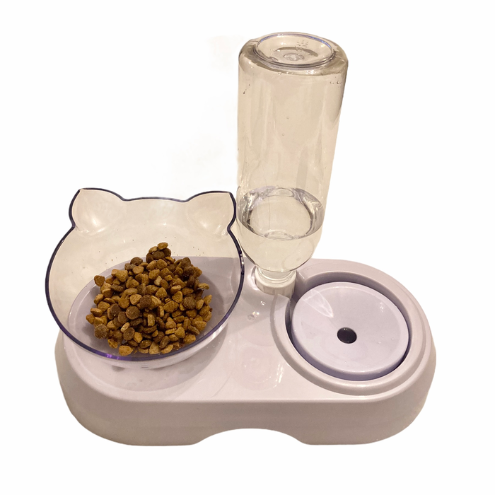 Plato doble con dispensador de agua M2- Gato
